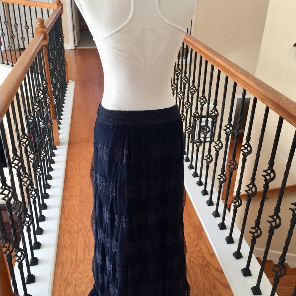 Laced Deep Blue maxi Skirt